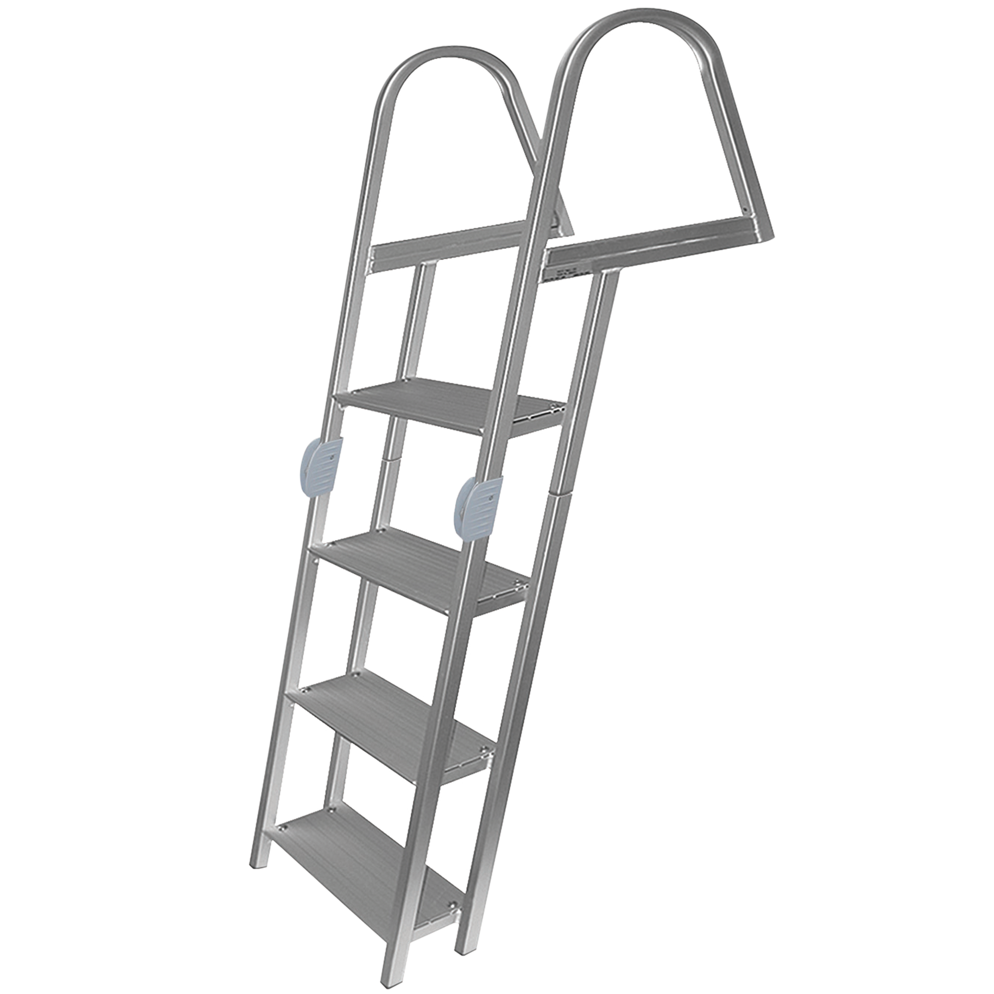 Aluminum Angled Folding Dock Ladder - 5.25” Wide Step - 2 Lengths Available