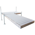 12’ L-Shaped Boat Dock System with Aluminum Frame and Aluminum Decking