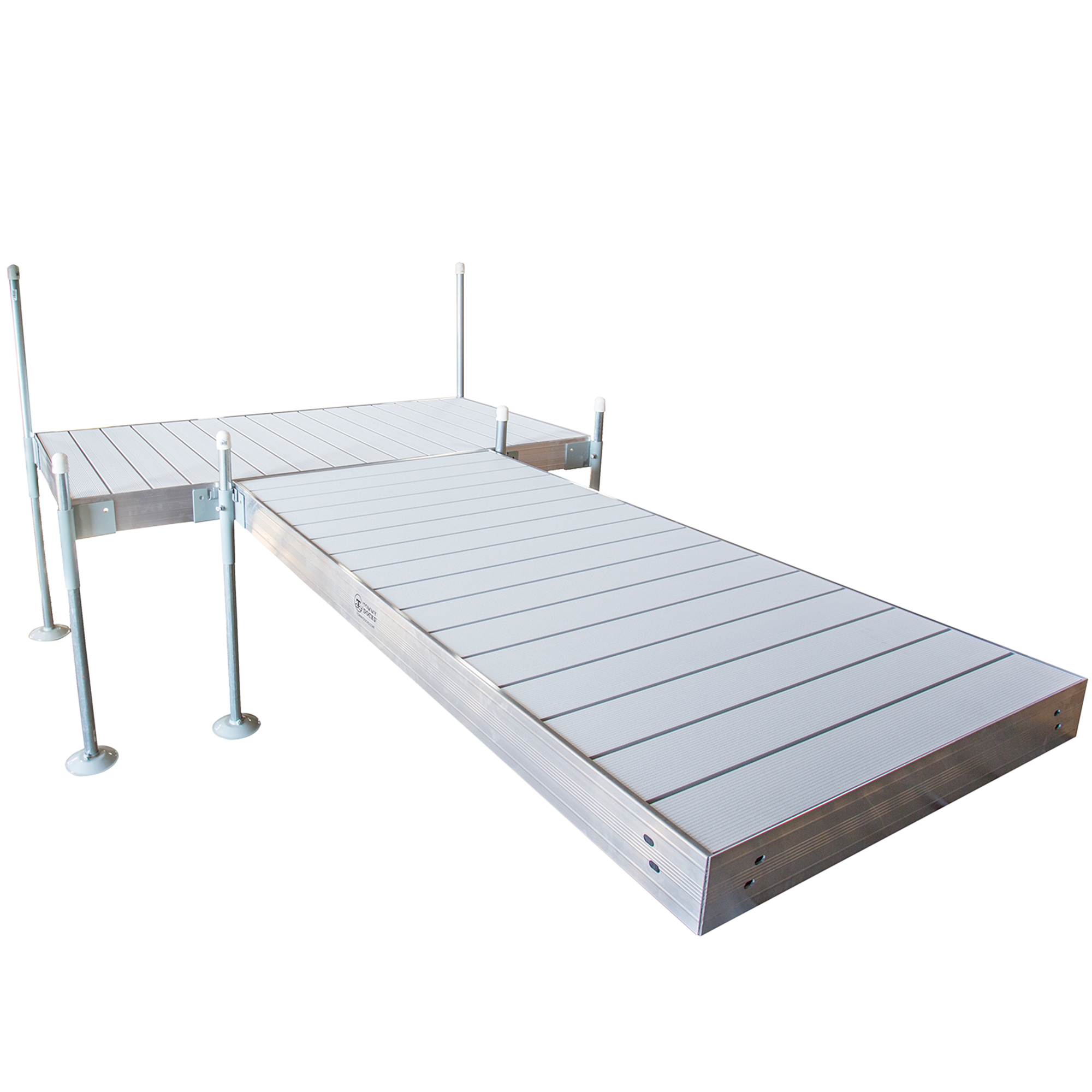 12’ T-Shaped Boat Dock System with Aluminum Frame and Aluminum Decking
