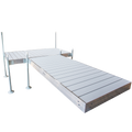 12’ T-Shaped Boat Dock System with Aluminum Frame and Aluminum Decking