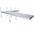 16’ L-Shaped Boat Dock System with Aluminum Frame and Aluminum Decking