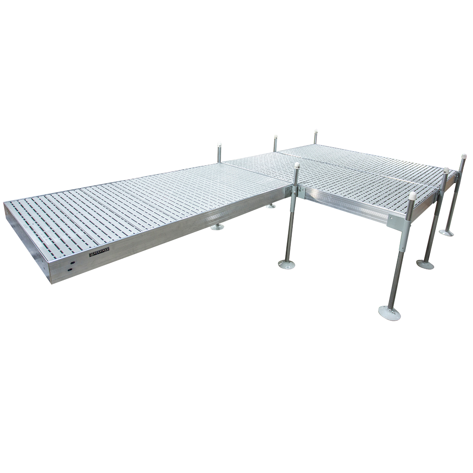 16' Platform Boat Dock System with Aluminum Frame and Gray Titan Decking