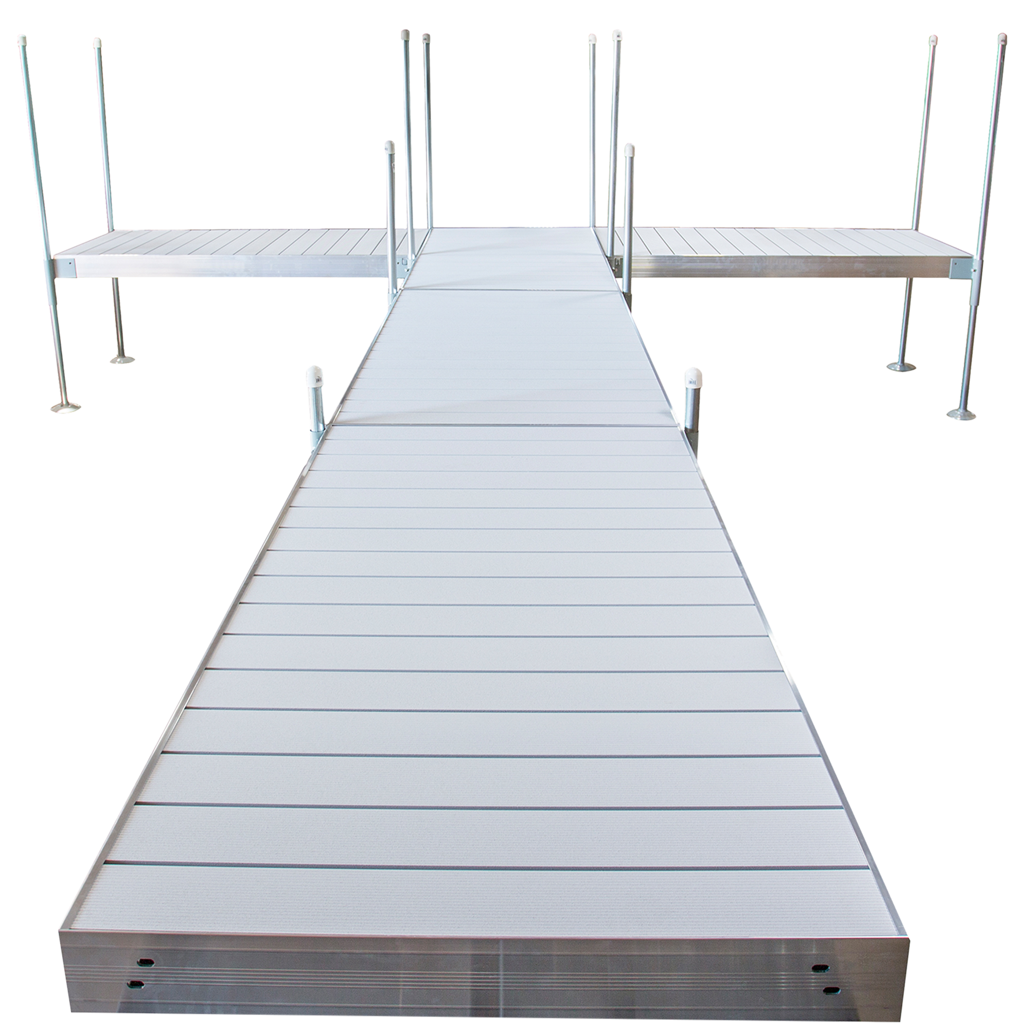 24’ T-Shaped Boat Dock System with Aluminum Frame and Aluminum Decking