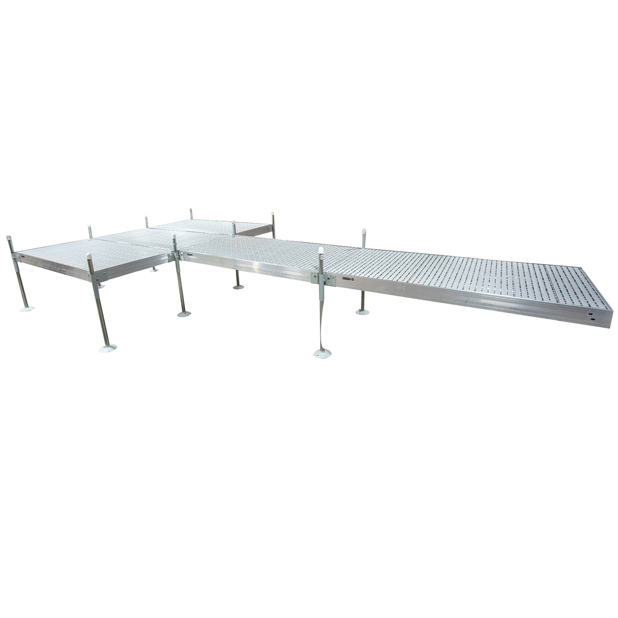 24' Platform Boat Dock System with Aluminum Frame and Gray Titan Decking