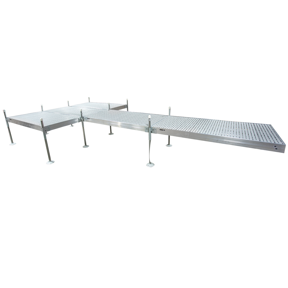 24' Platform Boat Dock System with Aluminum Frame and Gray Titan Decking