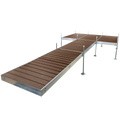 24' Platform Boat Dock System with Aluminum Frame and Brown Composite Decking