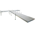 24' T-Shaped Boat Dock System with Aluminum Frame and Gray Composite Decking