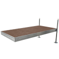 8' Straight Boat Dock System with Aluminum Frame and Brown Composite Decking