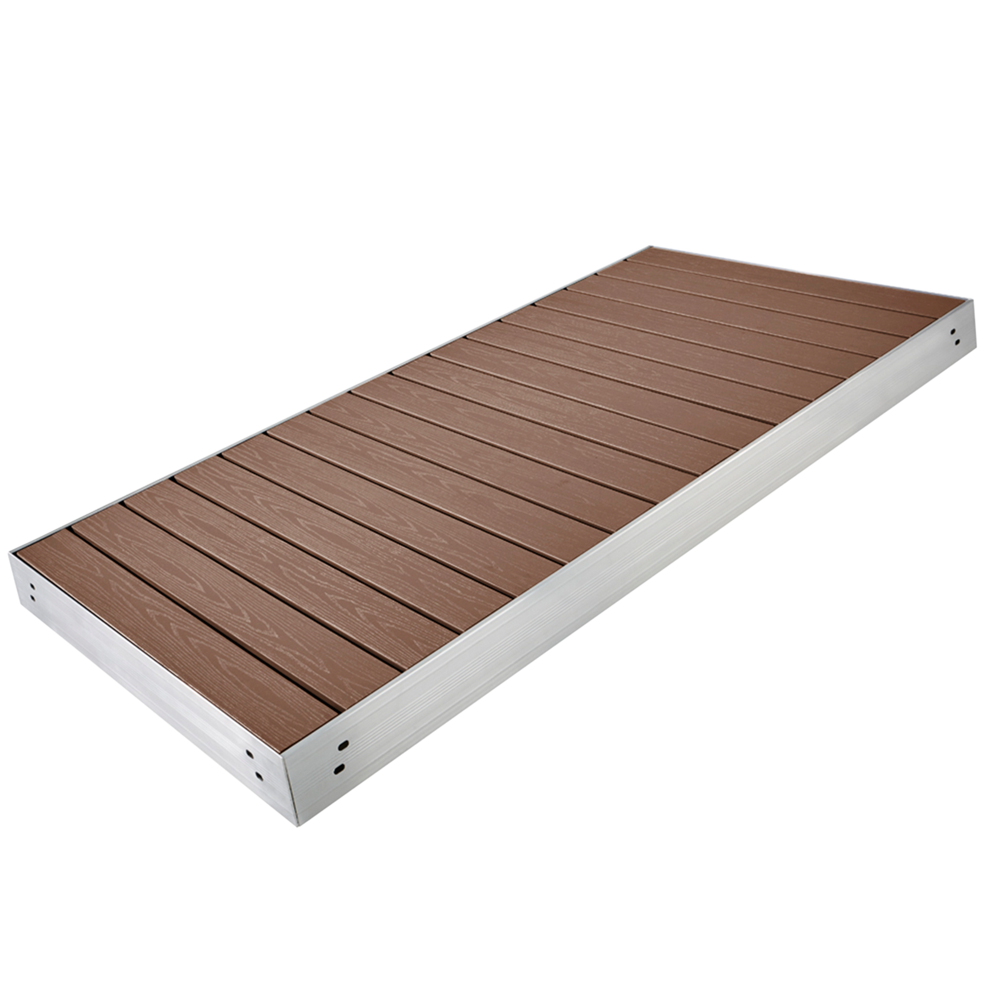 Premium Aluminum + Composite Dock Section - Woodland Brown